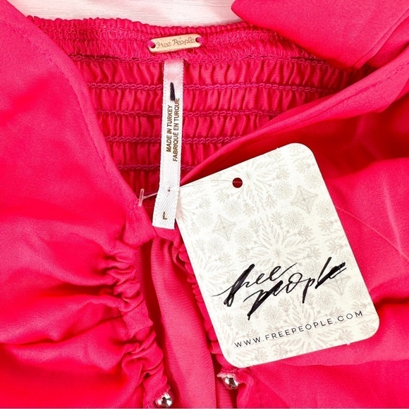 Free People Calista Top in Strawberry Size Large - Picture 6 of 10